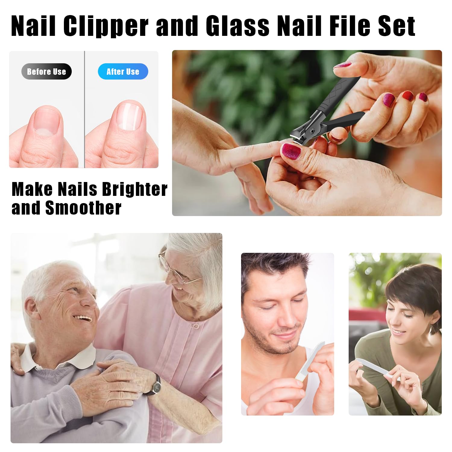 Non-Slip Long Handle Nail Clippers for Thick Nails