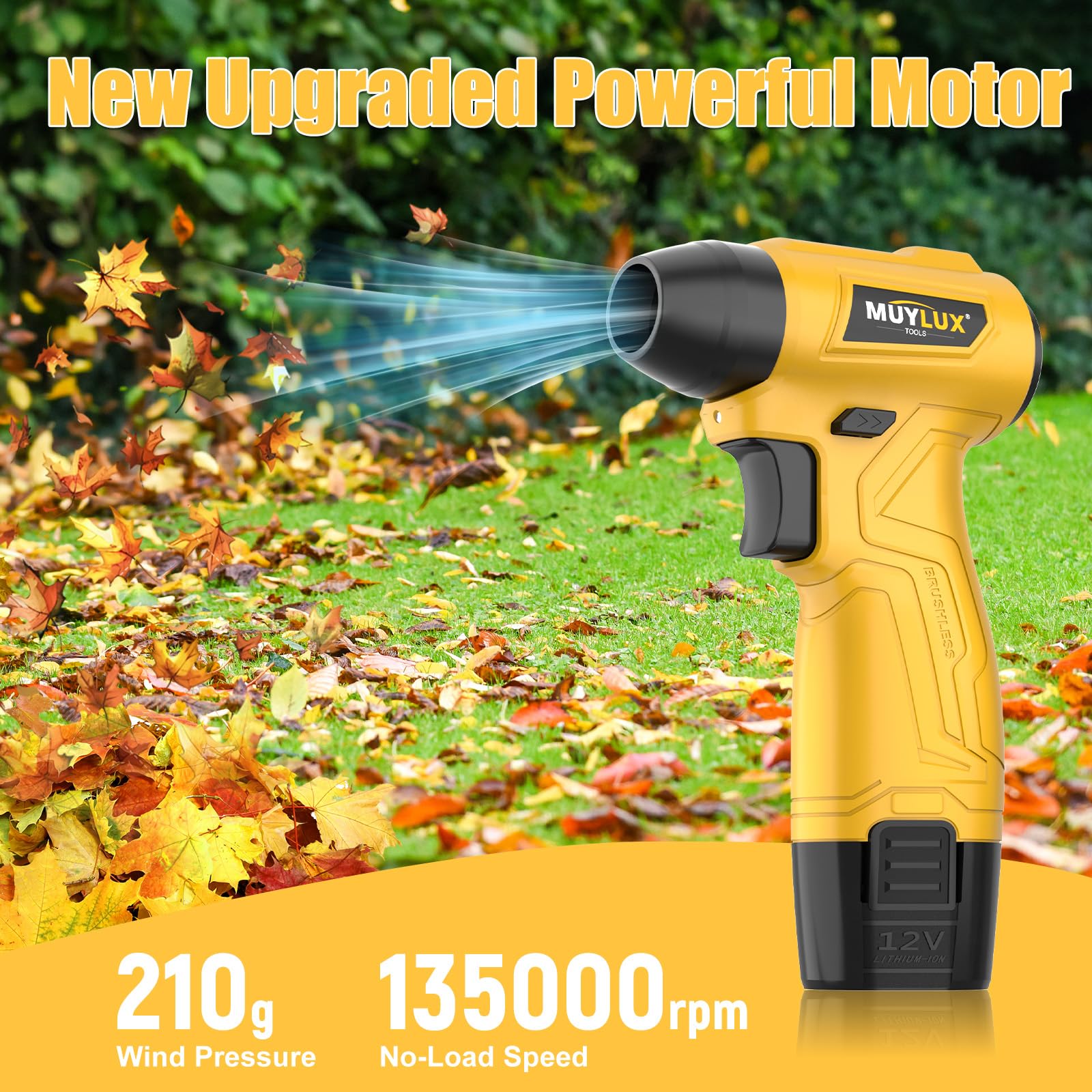 ❄️ Cordless Electric Turbo Snow Blower –  LED Light