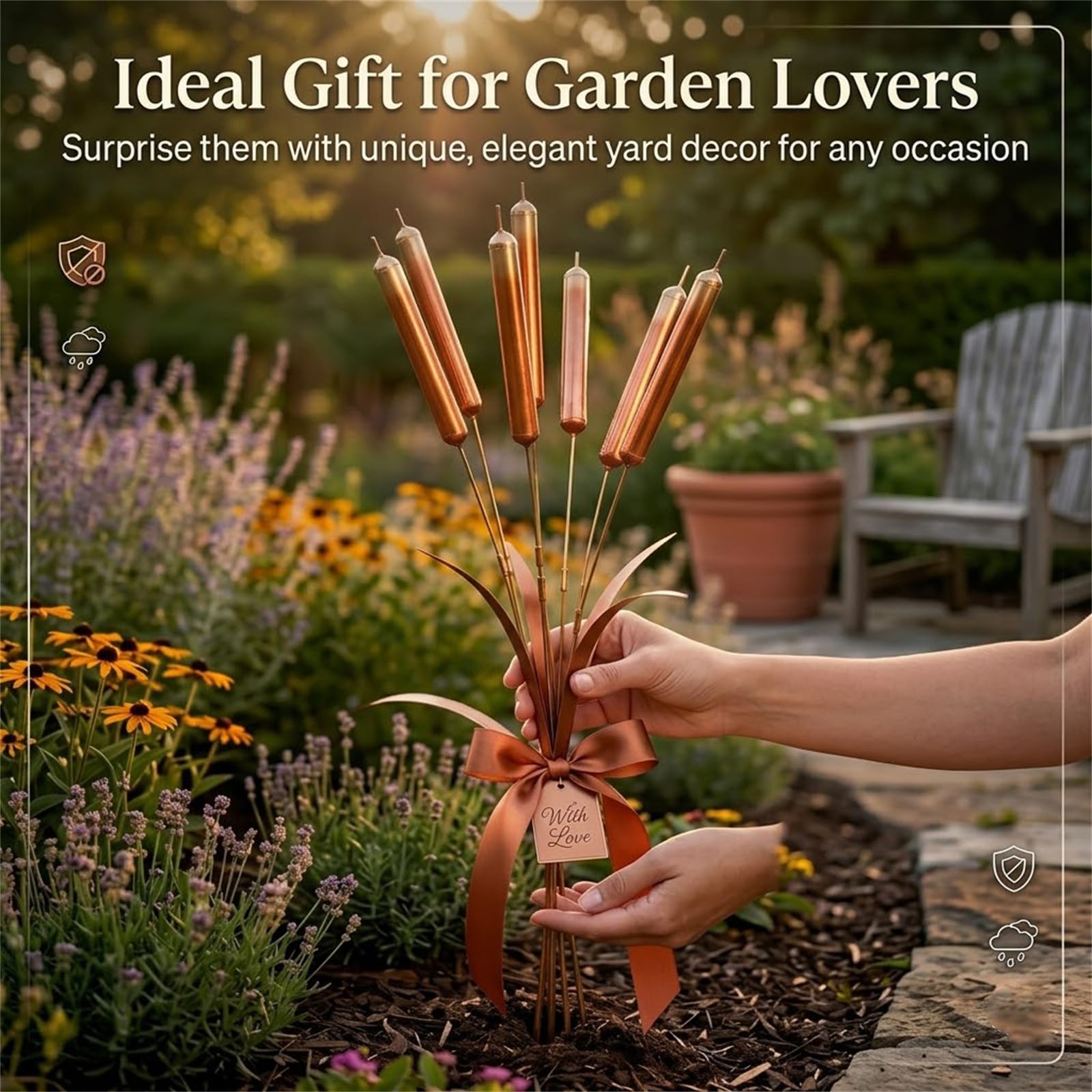 Copper Cattail Wind Chimes