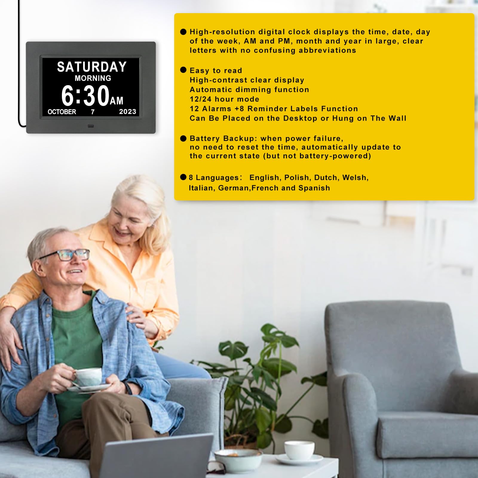 Large Display Reminder Clock for the Elderly