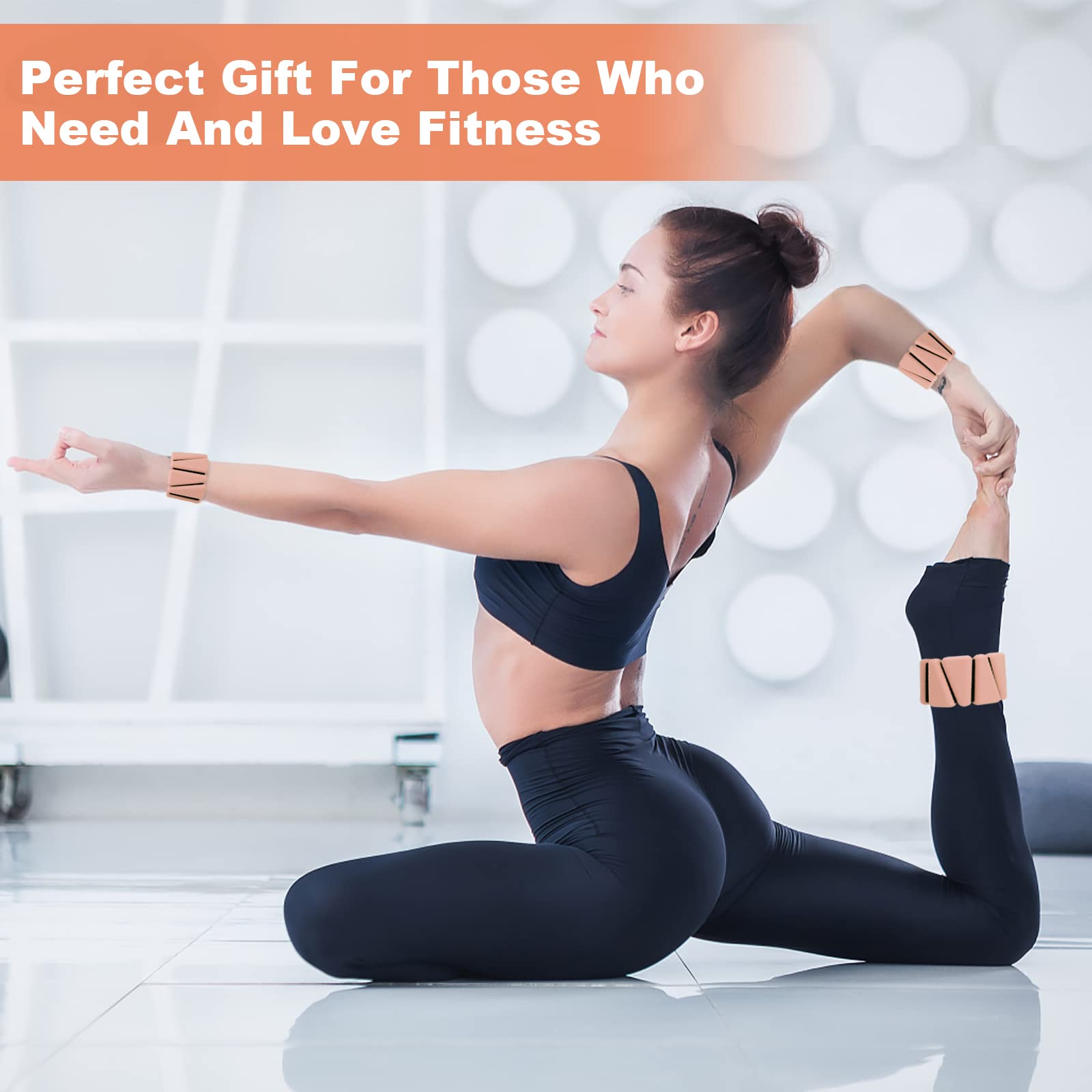 Adjustable Silicone Workout Wrist Weights Set of 2 (1lb Each)