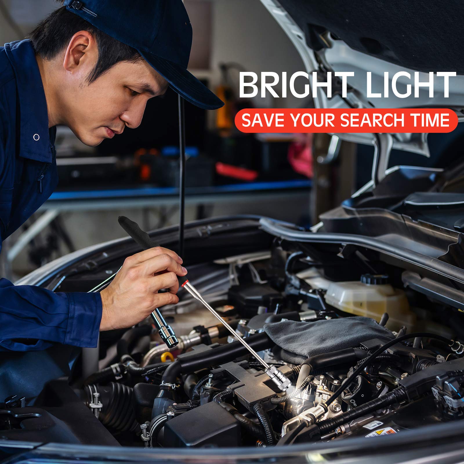 🔥4 Pcs LED Retractable Magnetic Pickup