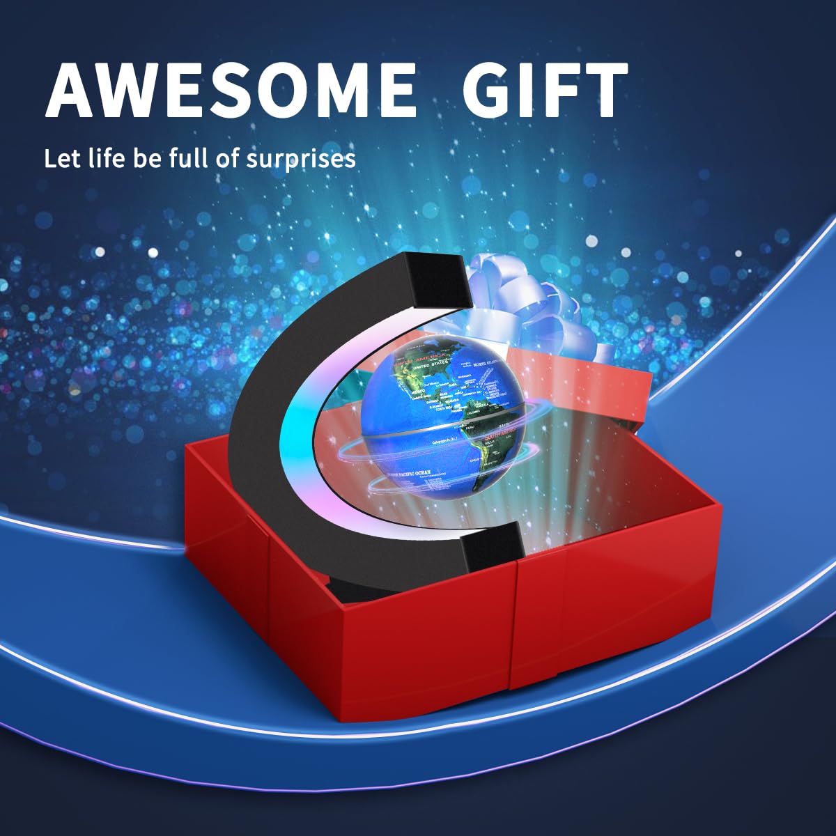 A WORLD IN THE AIR-Illuminated Magnetic Levitation Globe