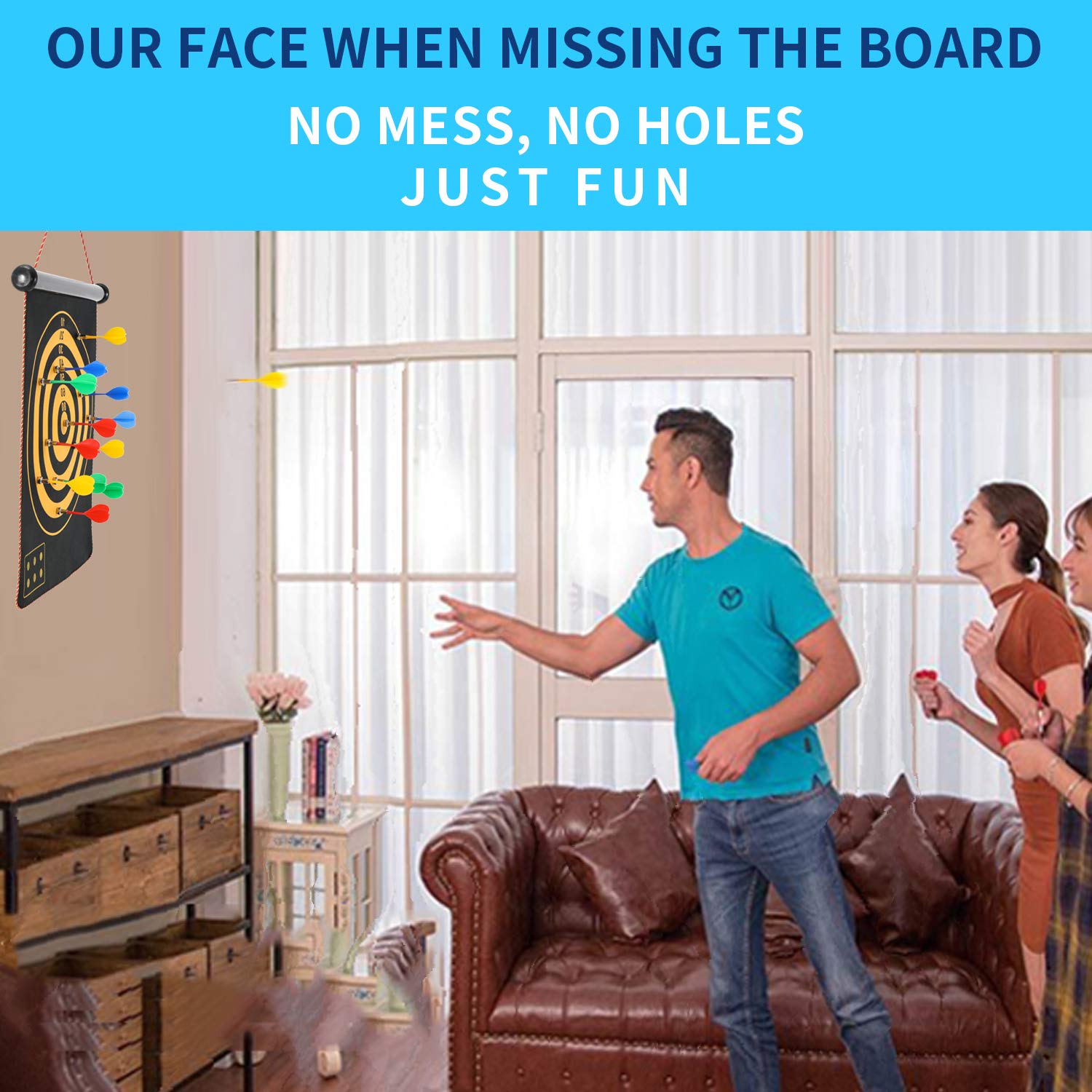 Magnetic Double Sided Dart Board for Kids