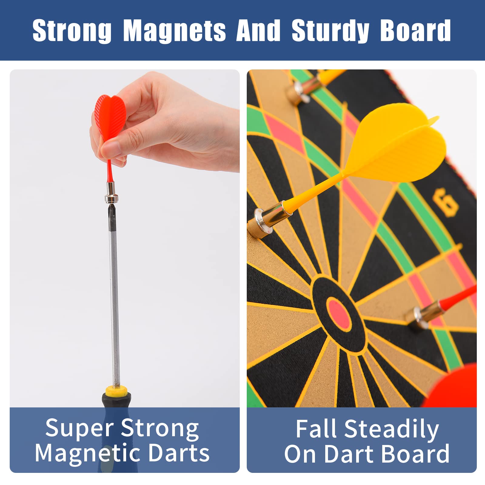 Magnetic Double Sided Dart Board for Kids