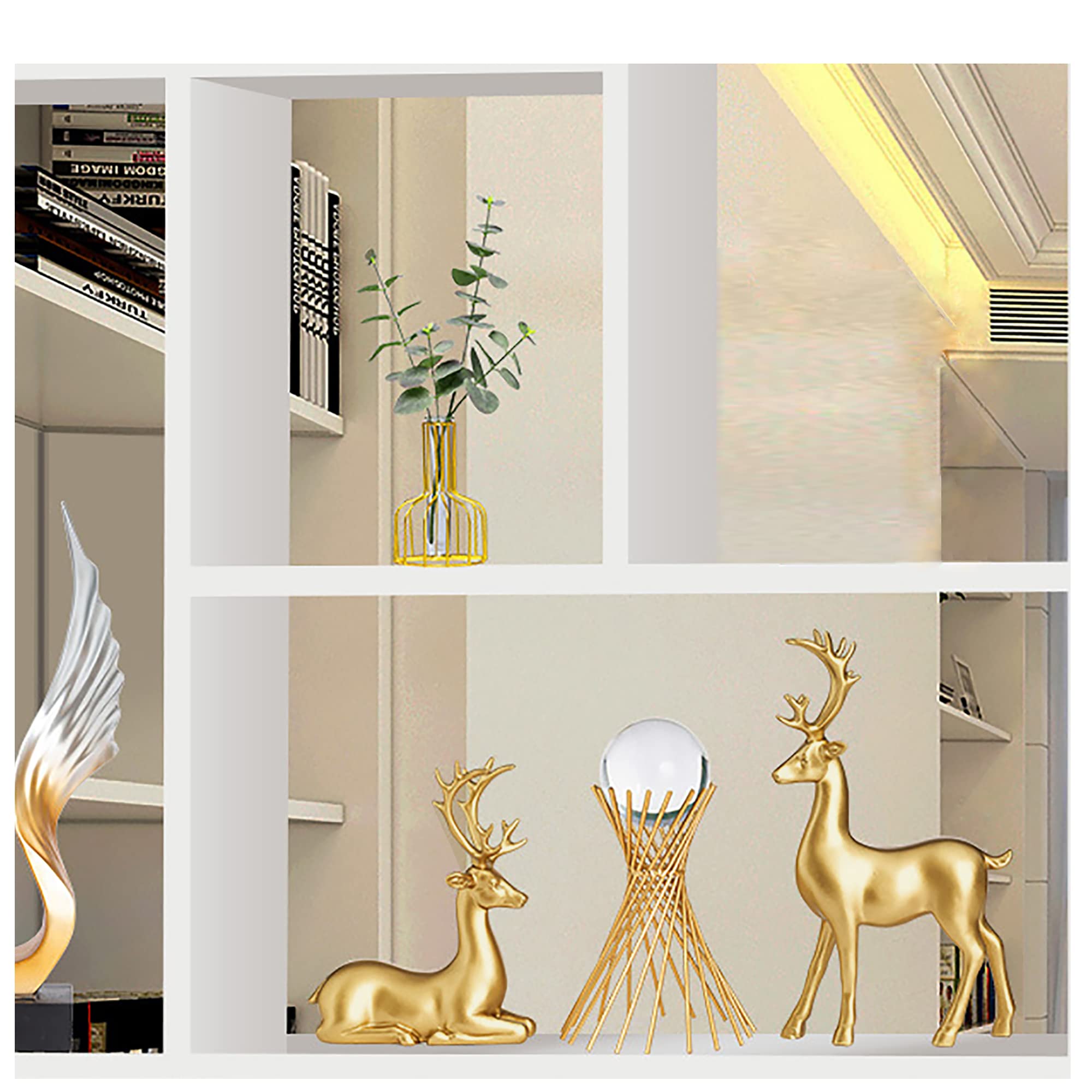 Xmas Gold Reindeer Home Decorative Figurines for Tabletop