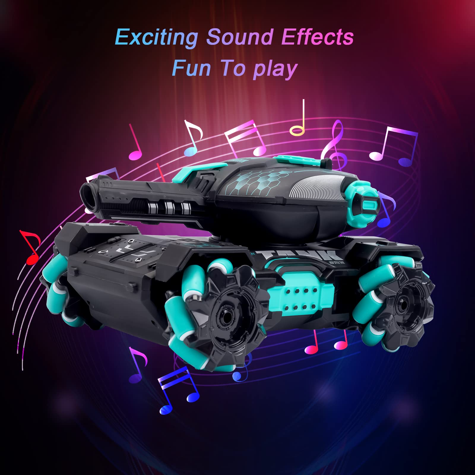 360 Degree Rotating Remote Control Stunt Tank Shooting Water Bombs