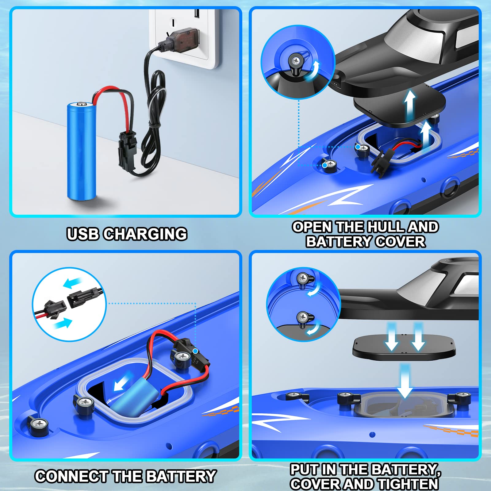LED Light Remote Control Racing Boat, Suitable For Pools And Lakes
