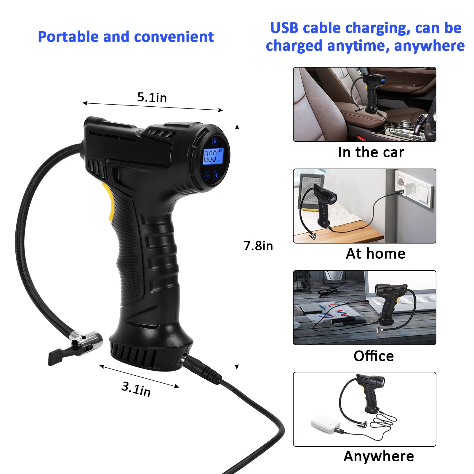 Cordless Air Compressor Tire Inflator
