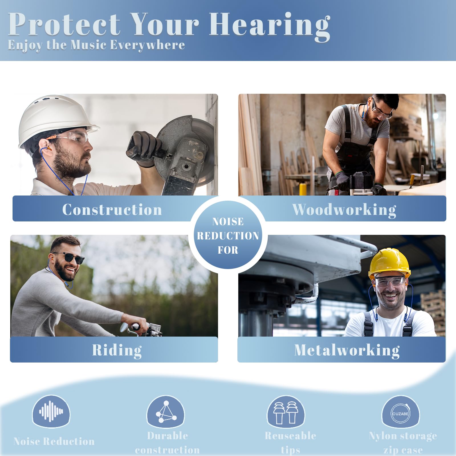 Ear Plugs Bluetooth Headphones for Work