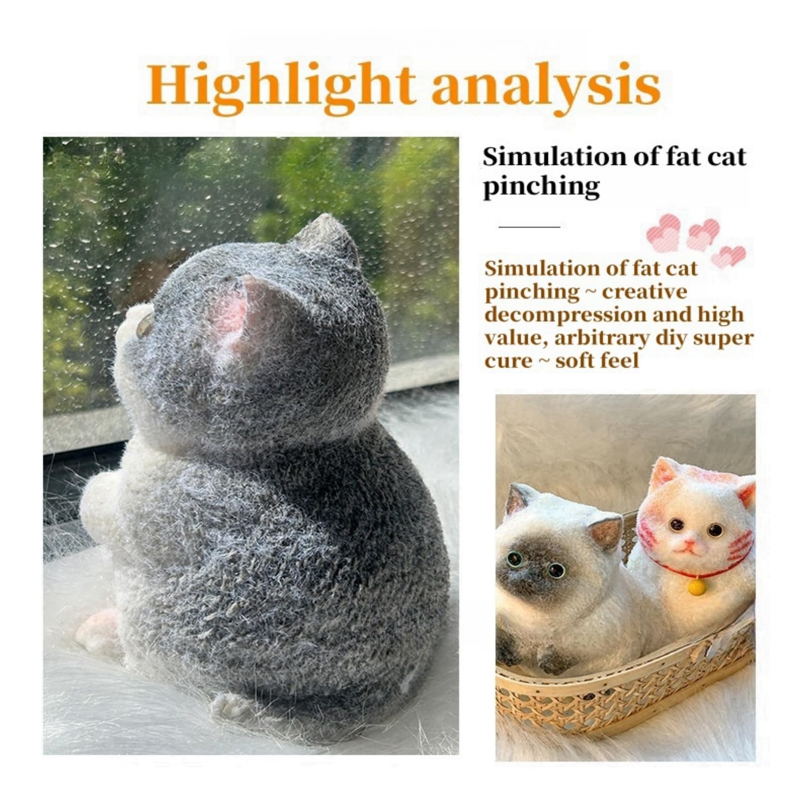 🐱3DTaba Squishy Cat，Finger Stress Relief Toys