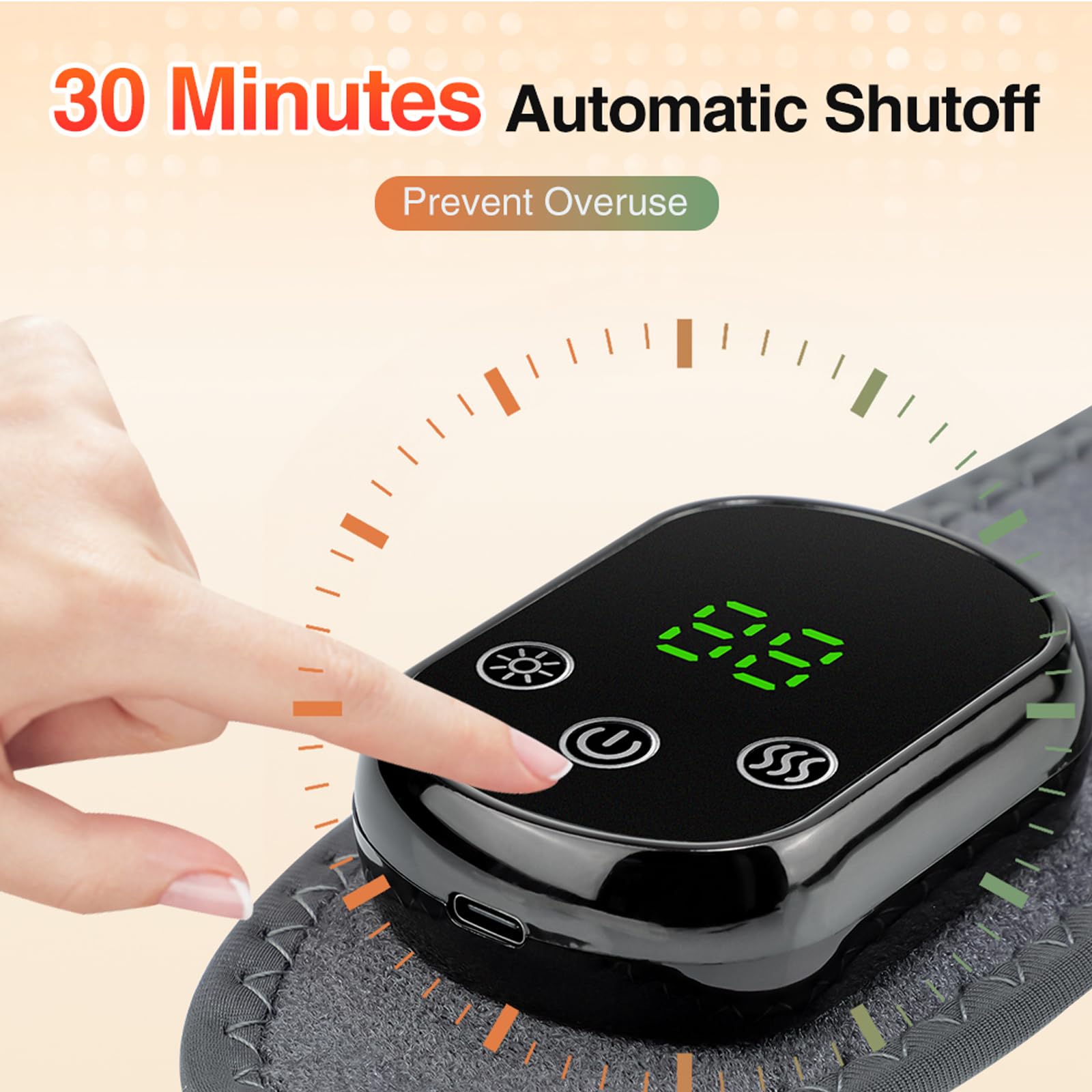 Electric Neck Massager with Heat - 3-Level Heating & Vibration for Pain Relief