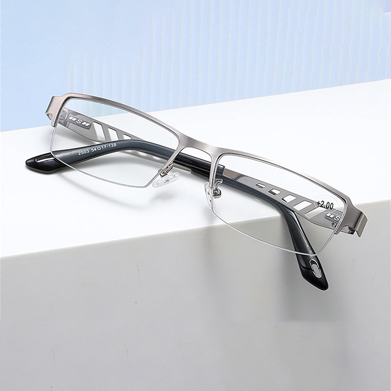 Metal Business Ultralight Anti Blue Light Photochromic Reading Glasses