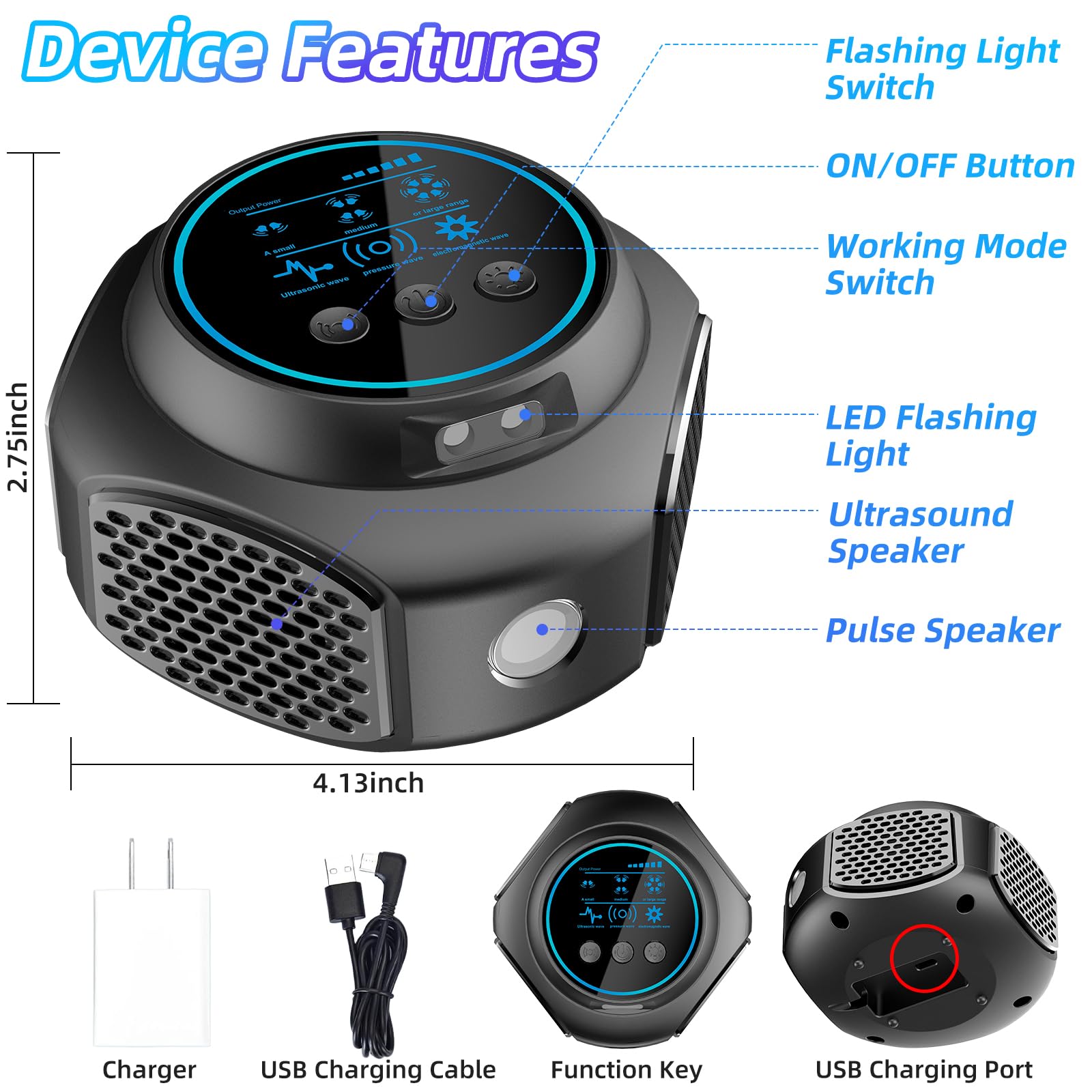 New Upgraded 360° All-Round Ultrasonic Mouse Repeller