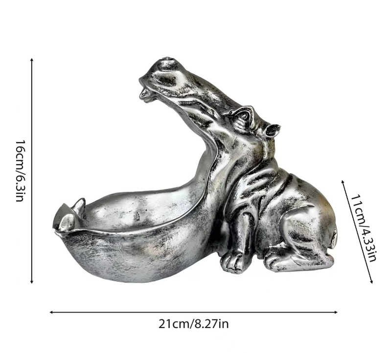 🔥2024 funny home decor ！Hippo Statue candy dish decorative bowl