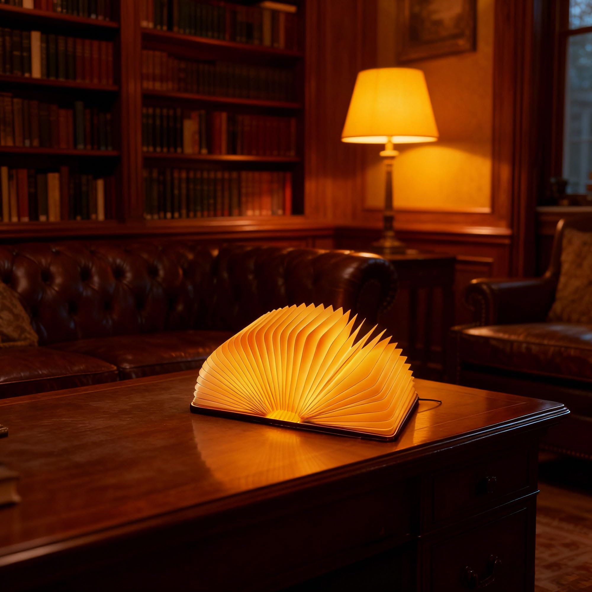 3 Colors Folding Wooden Book Lamp