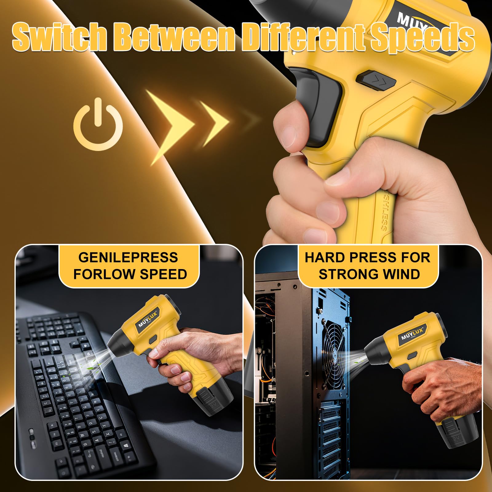 ❄️ Cordless Electric Turbo Snow Blower –  LED Light