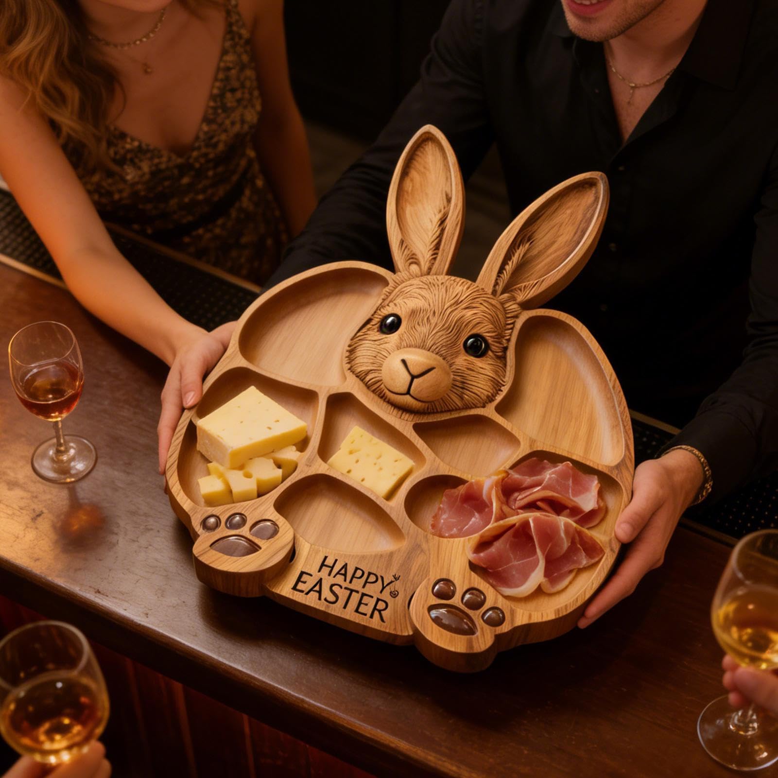 Bunny Wooden Divided Tray