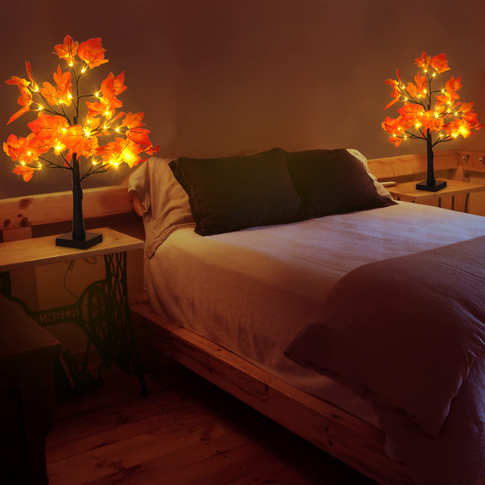 Fall Maple Leaf Tree Home Decor with Lights