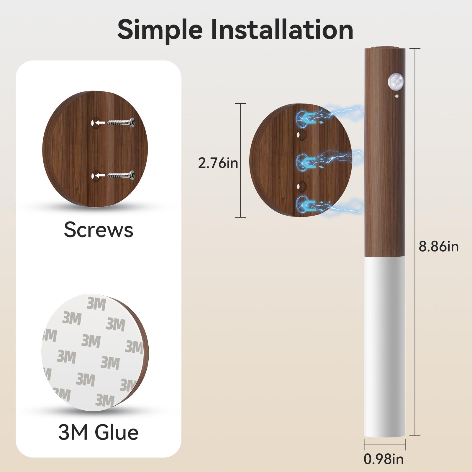 Wooden smart sensor lamp