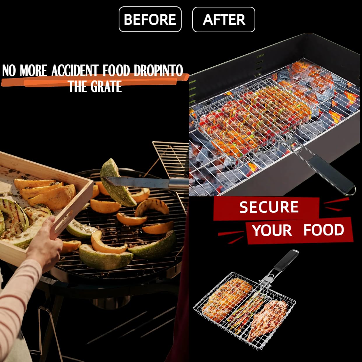 Nesting Three-Dimensional Grill Baskets