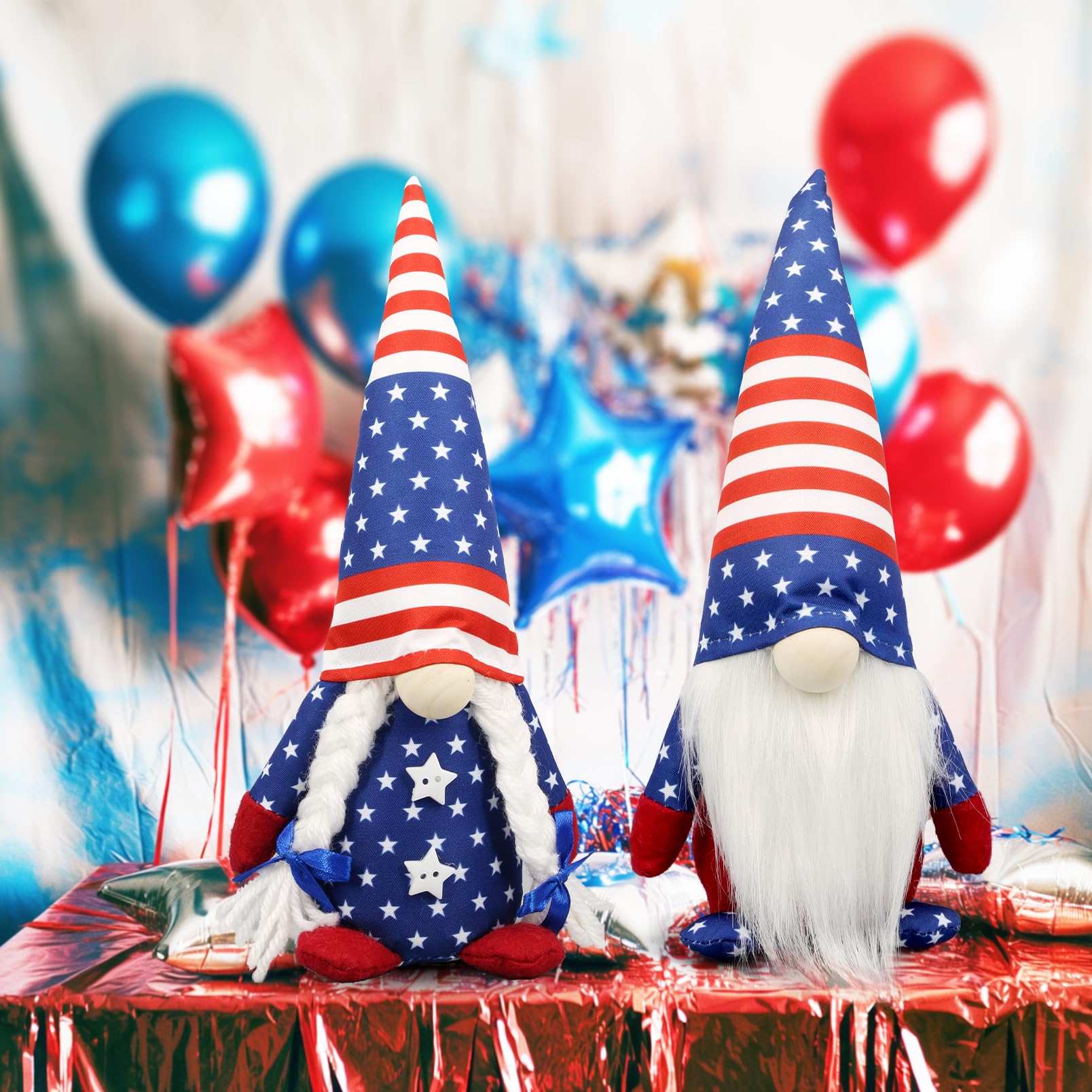 4th of July Decoration-Patriotic Plush Gnomes for Home 2 Pack