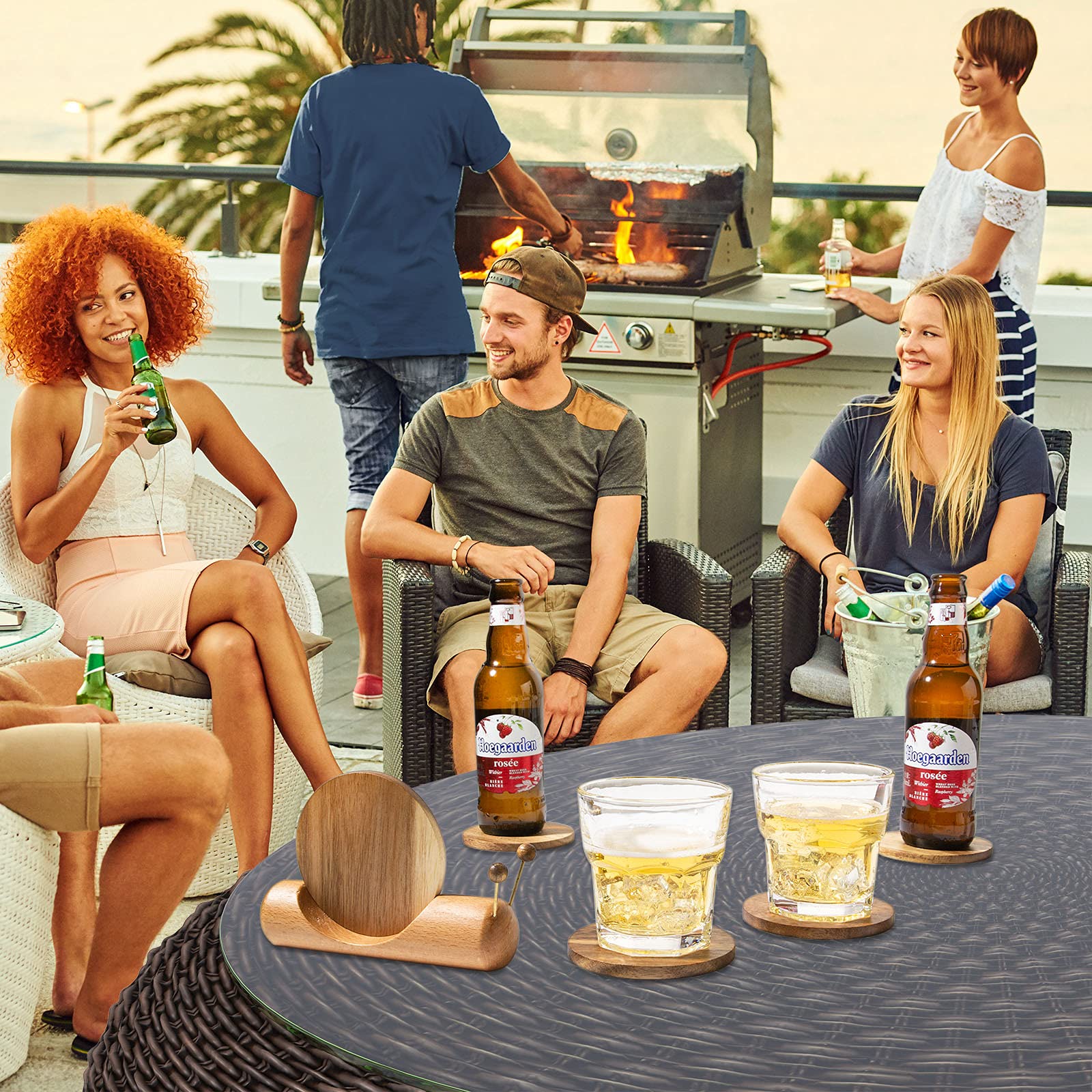 Wooden Snail Coaster Set