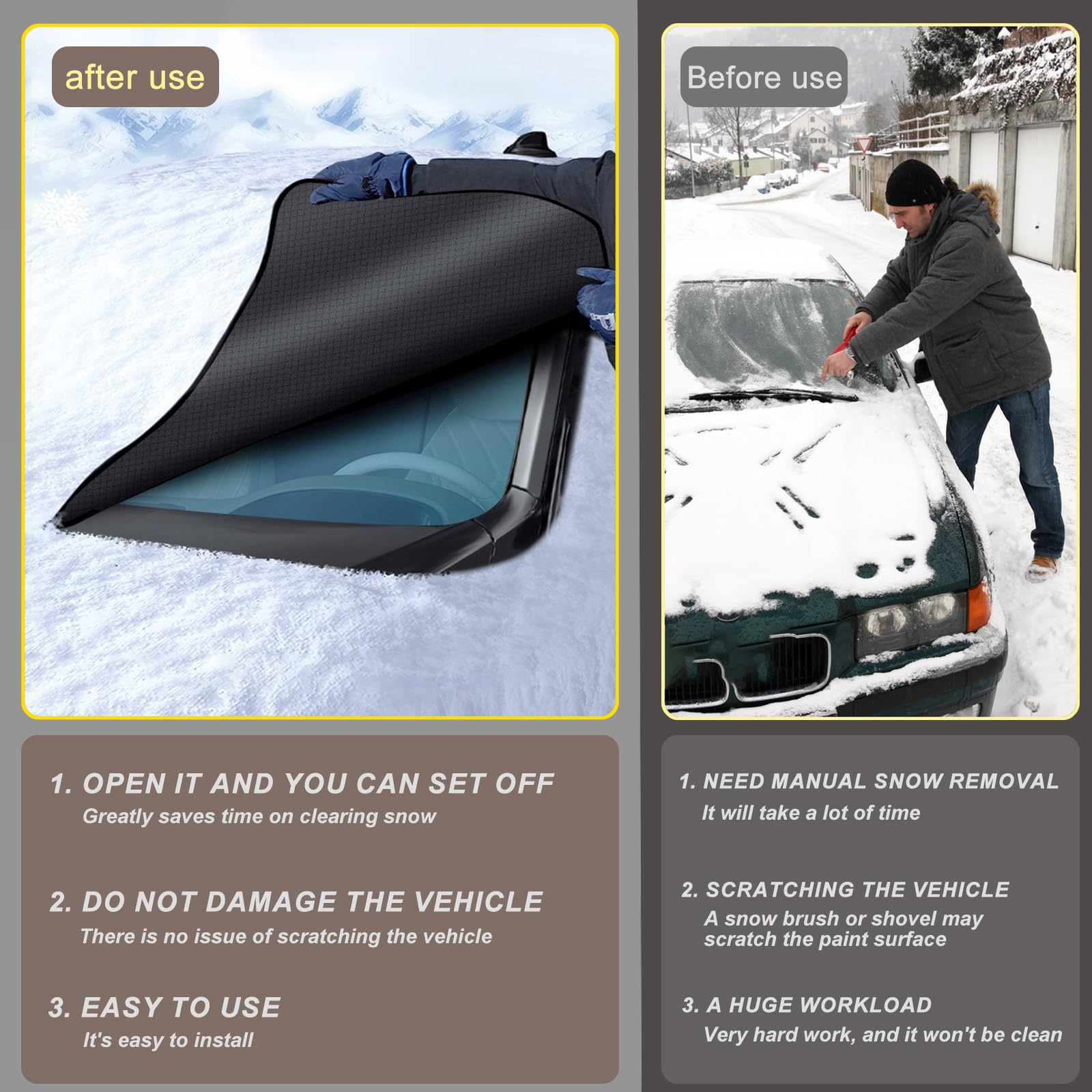 Anti-Theft Car Windshield Magnetic Snow Cover