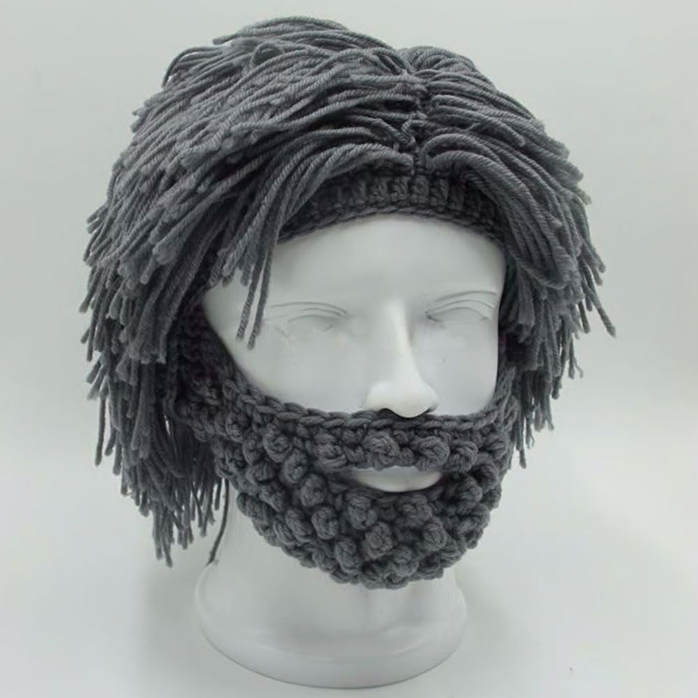 Handmade Crochet Beard and Long Hair Set