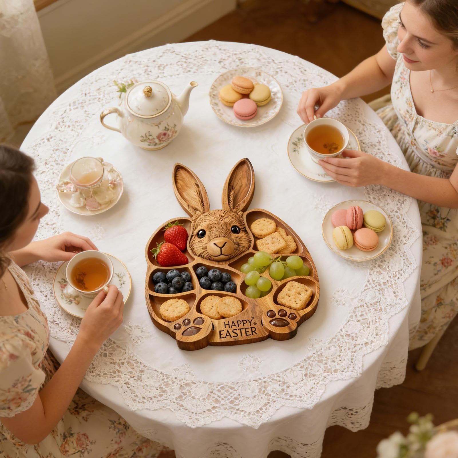 Bunny Wooden Divided Tray