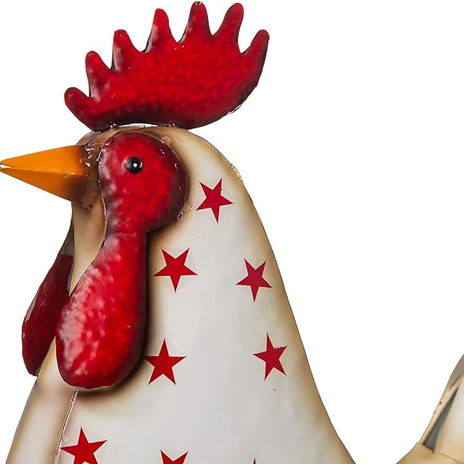 Metal Patriotic Rooster Statue