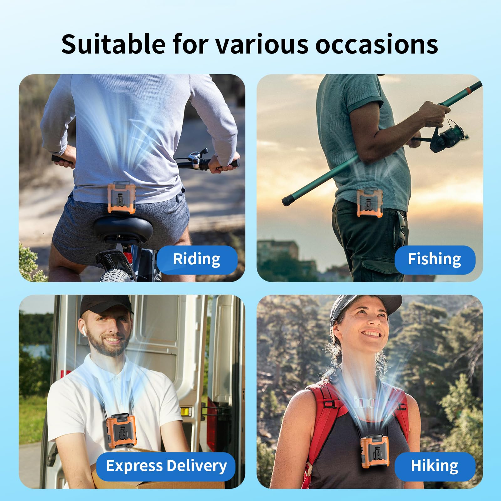 🔥Hot Selling🧊10000mAh Portable Waist Fan Clip