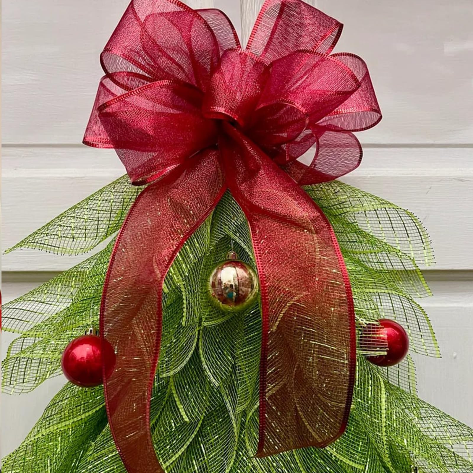 Last Day 50% OFF - Handmade Christmas Tree Wreath for Front Door