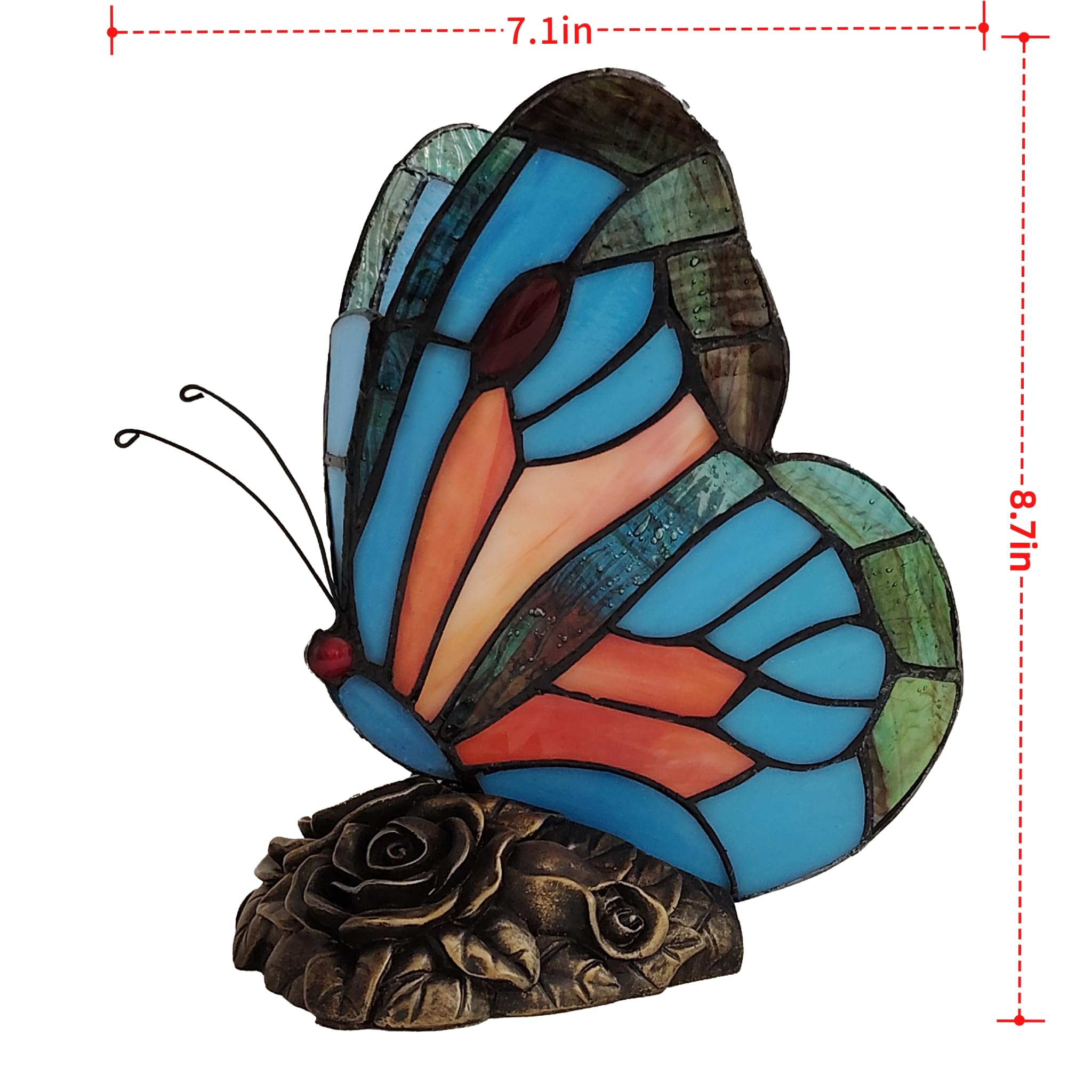 Colorful Butterfly Tiffany Stained Glass Table Lamp