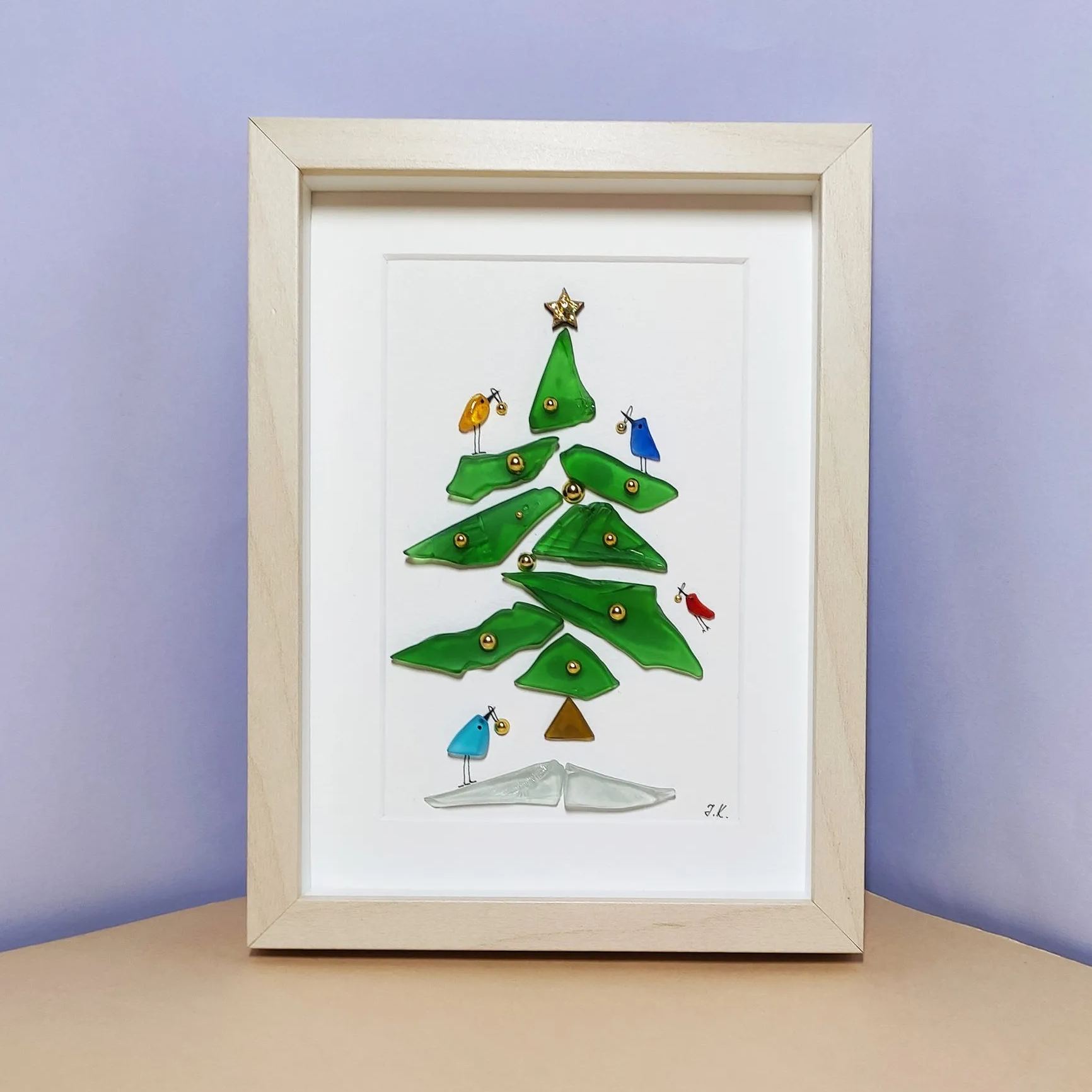 3D Art Sea Glass Christmas Tree Picture