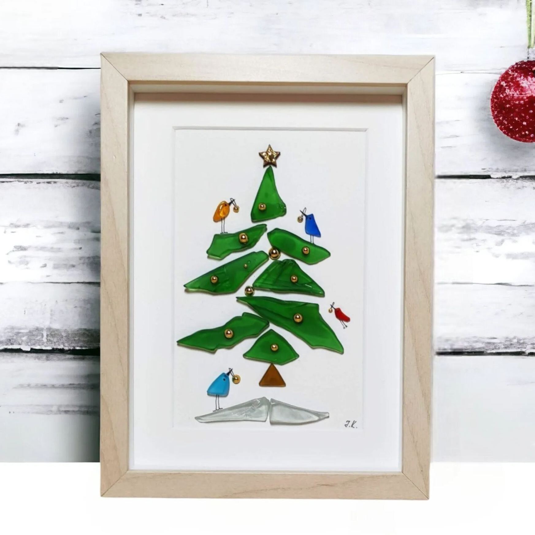 3D Art Sea Glass Christmas Tree Picture