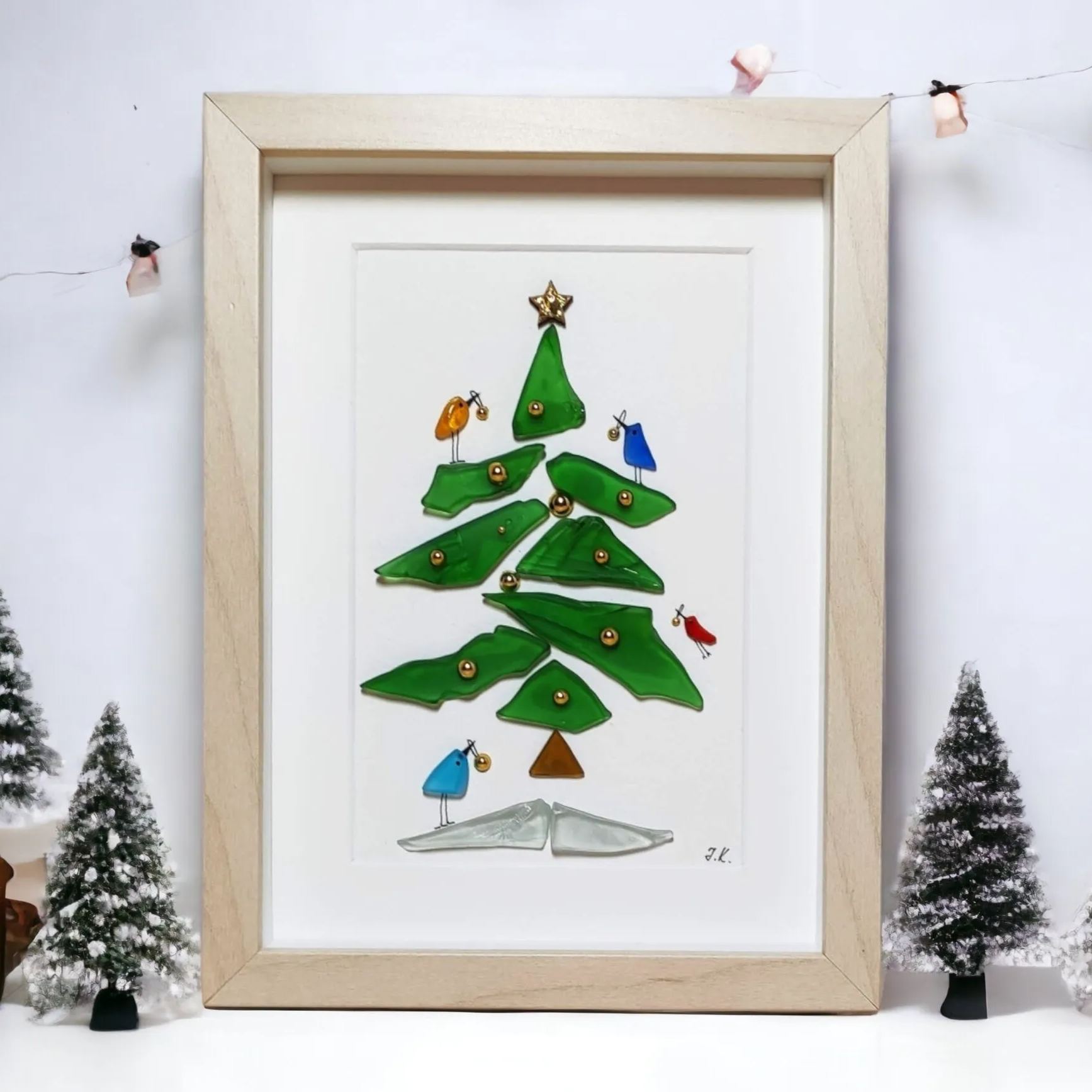 3D Art Sea Glass Christmas Tree Picture