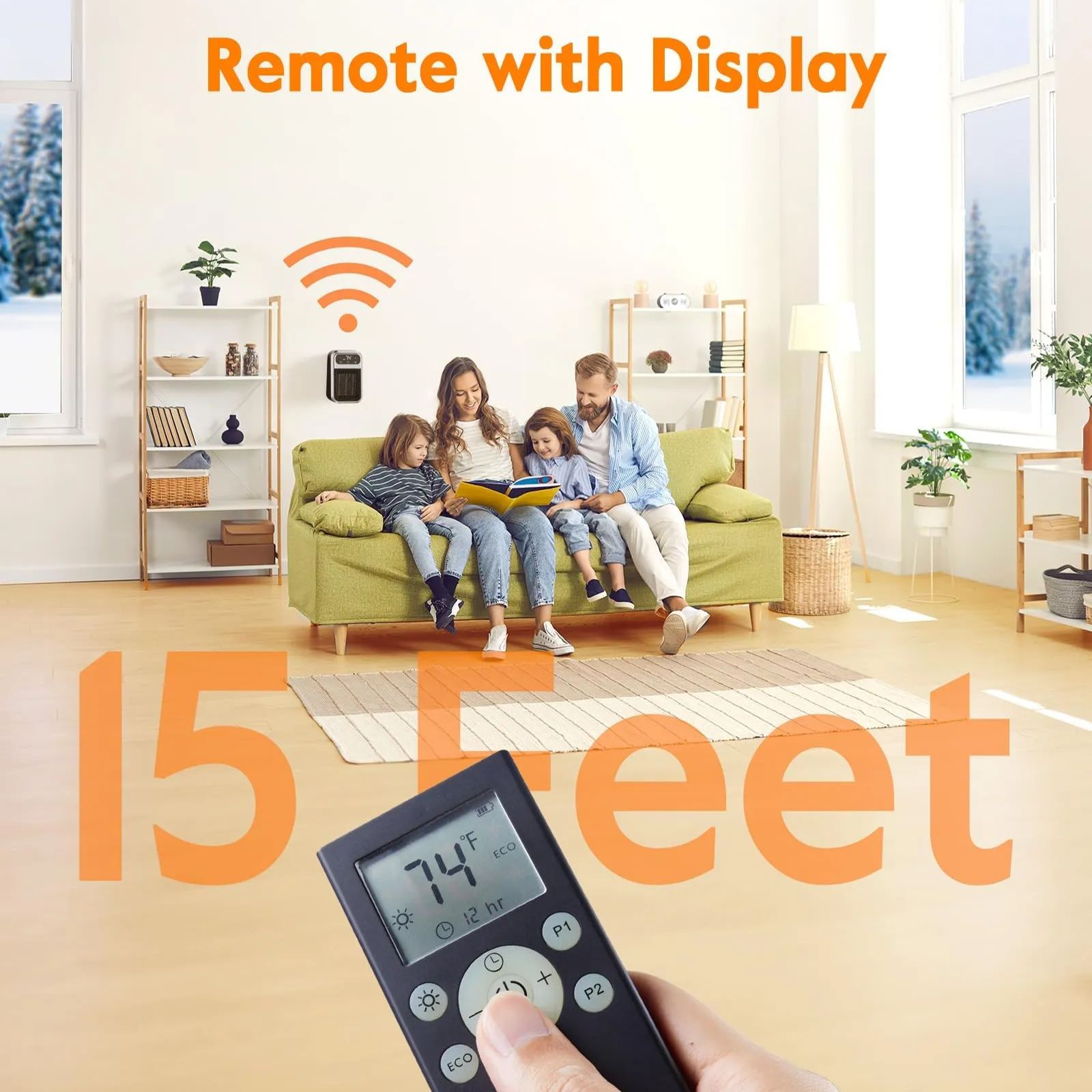 800W Wall Outlet Space Heater with Remote