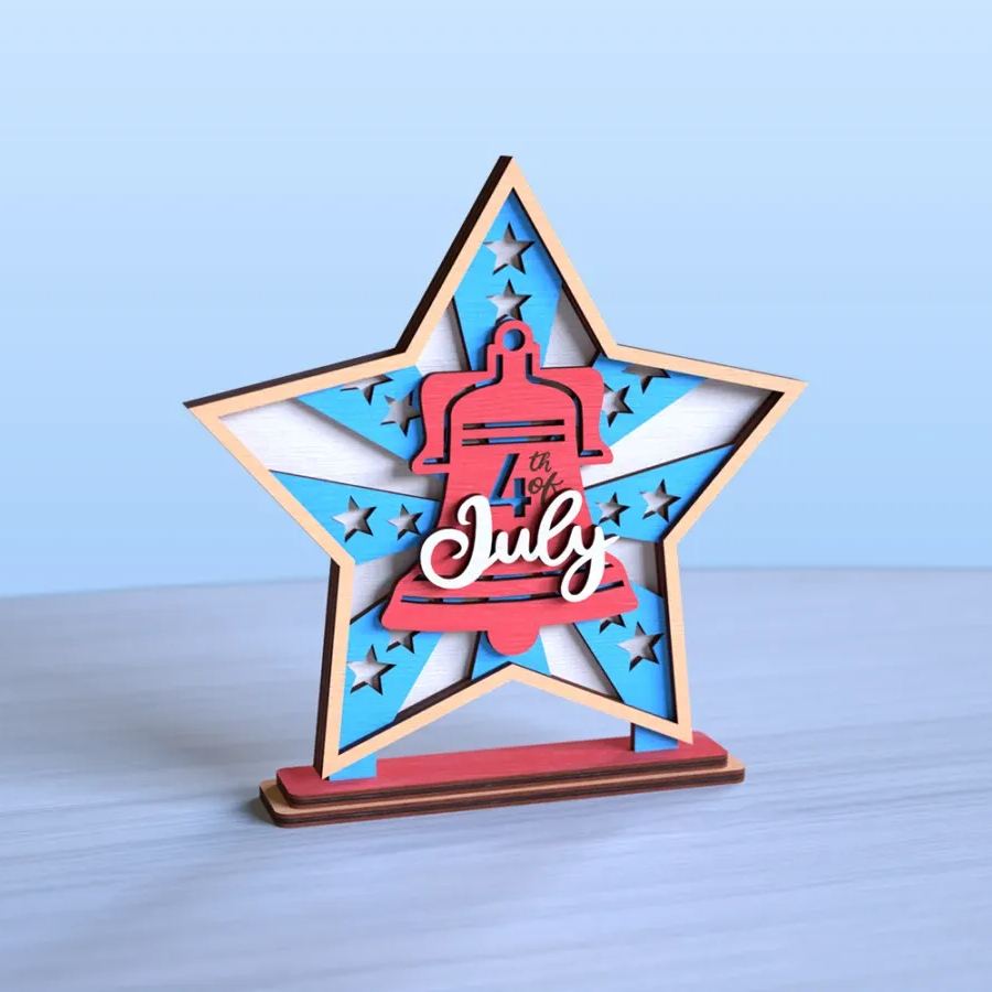 4th of July Laser Cut Star Stands