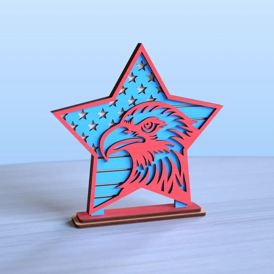 4th of July Laser Cut Star Stands
