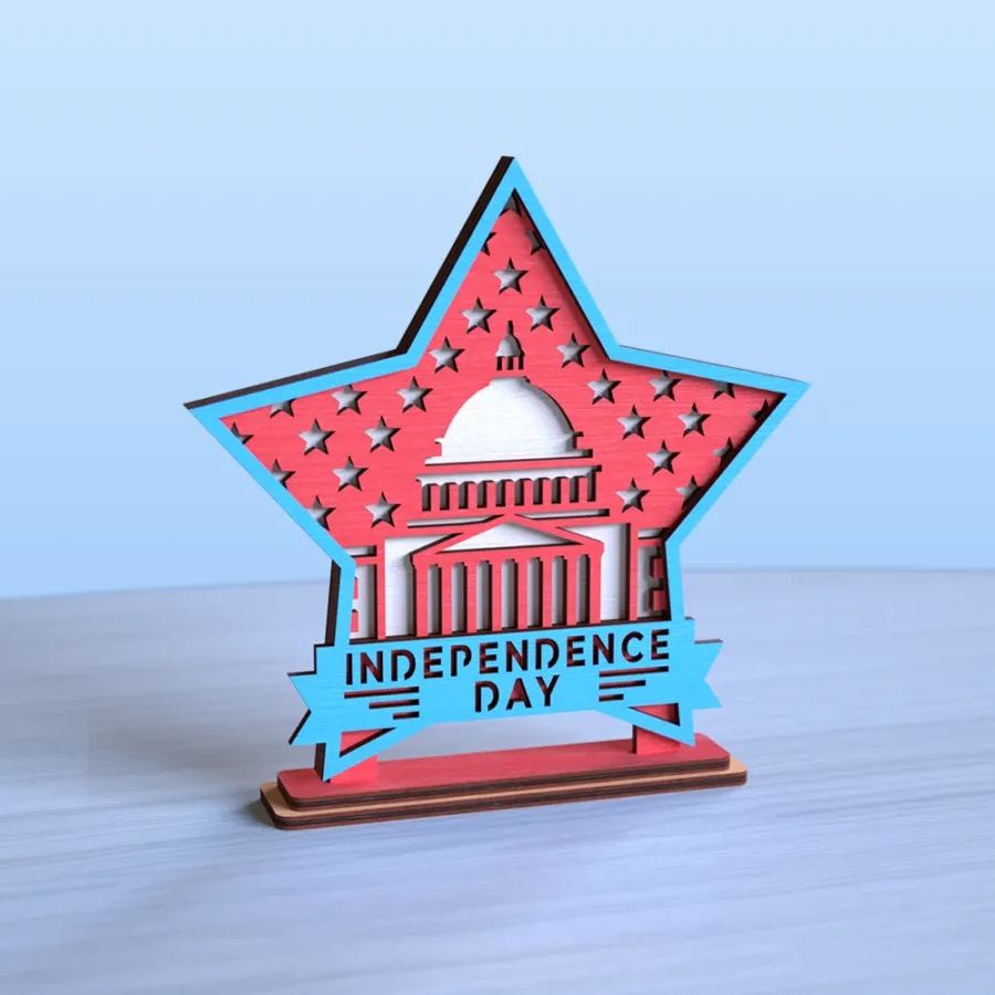 4th of July Laser Cut Star Stands