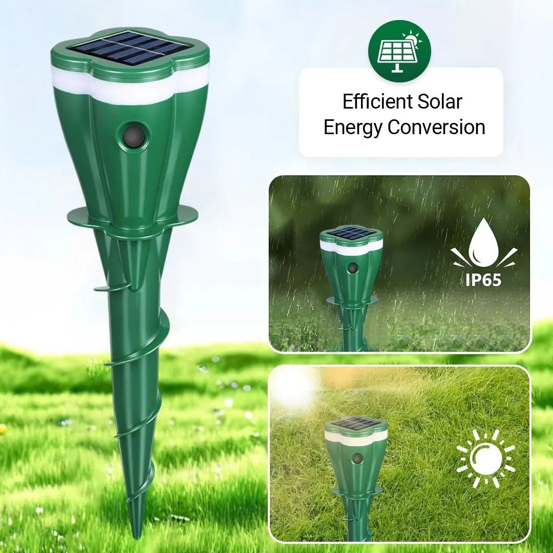 ☘️Solar Powered Waterproof Screw Mole Repellent
