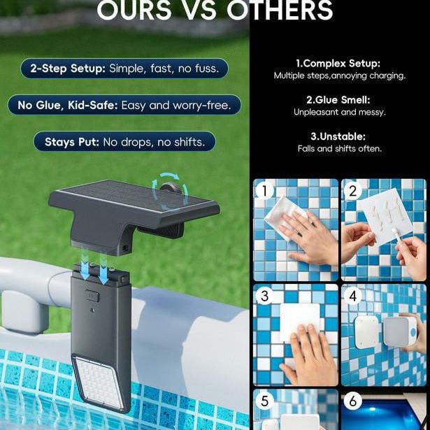 Poolside Solar light, Solar Light for Swimming Pool✨