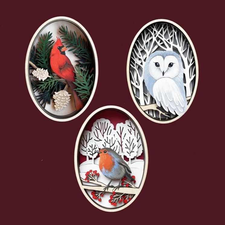 Handmade Wooden Art Bird Wall Decor