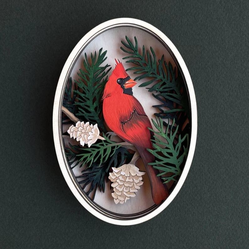 Handmade Wooden Art Bird Wall Decor