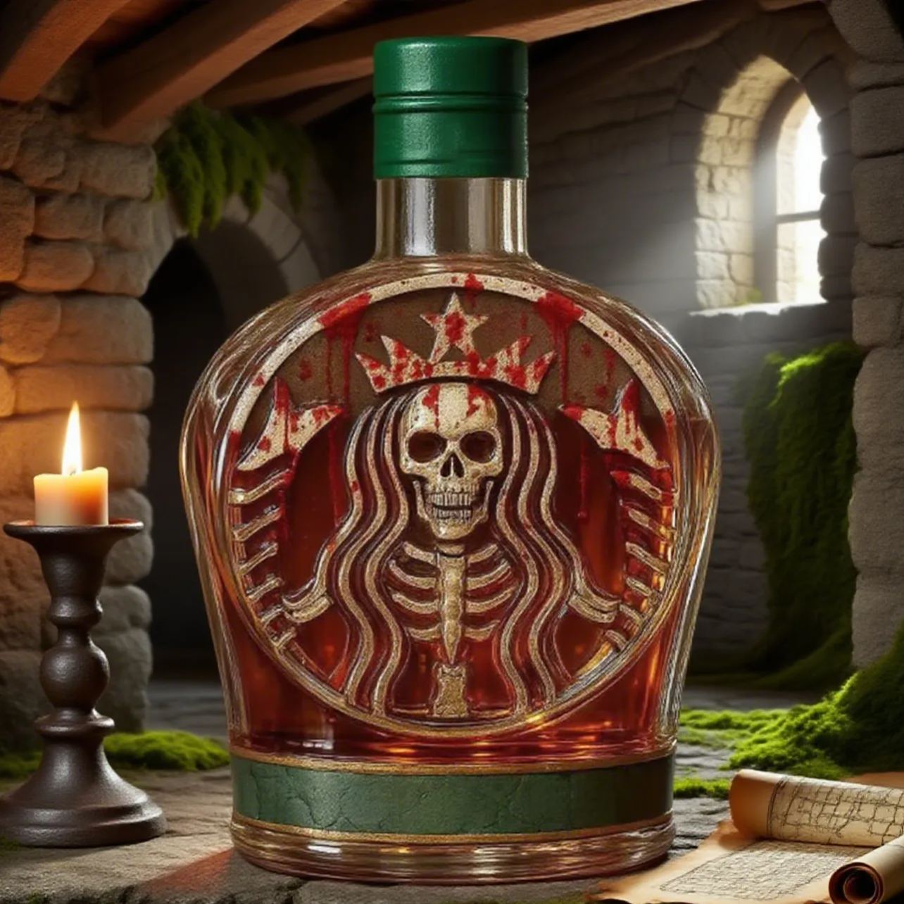 Mysterious Vintage Wine Bottle