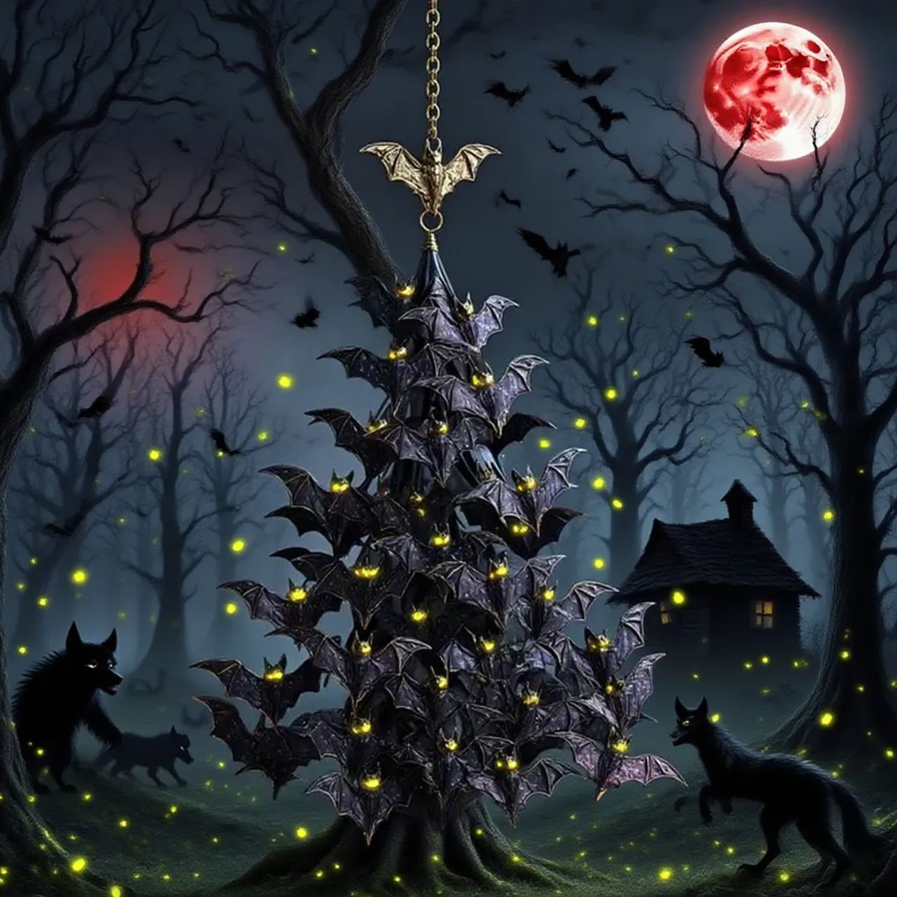 Bat Swarm Tree Ornament