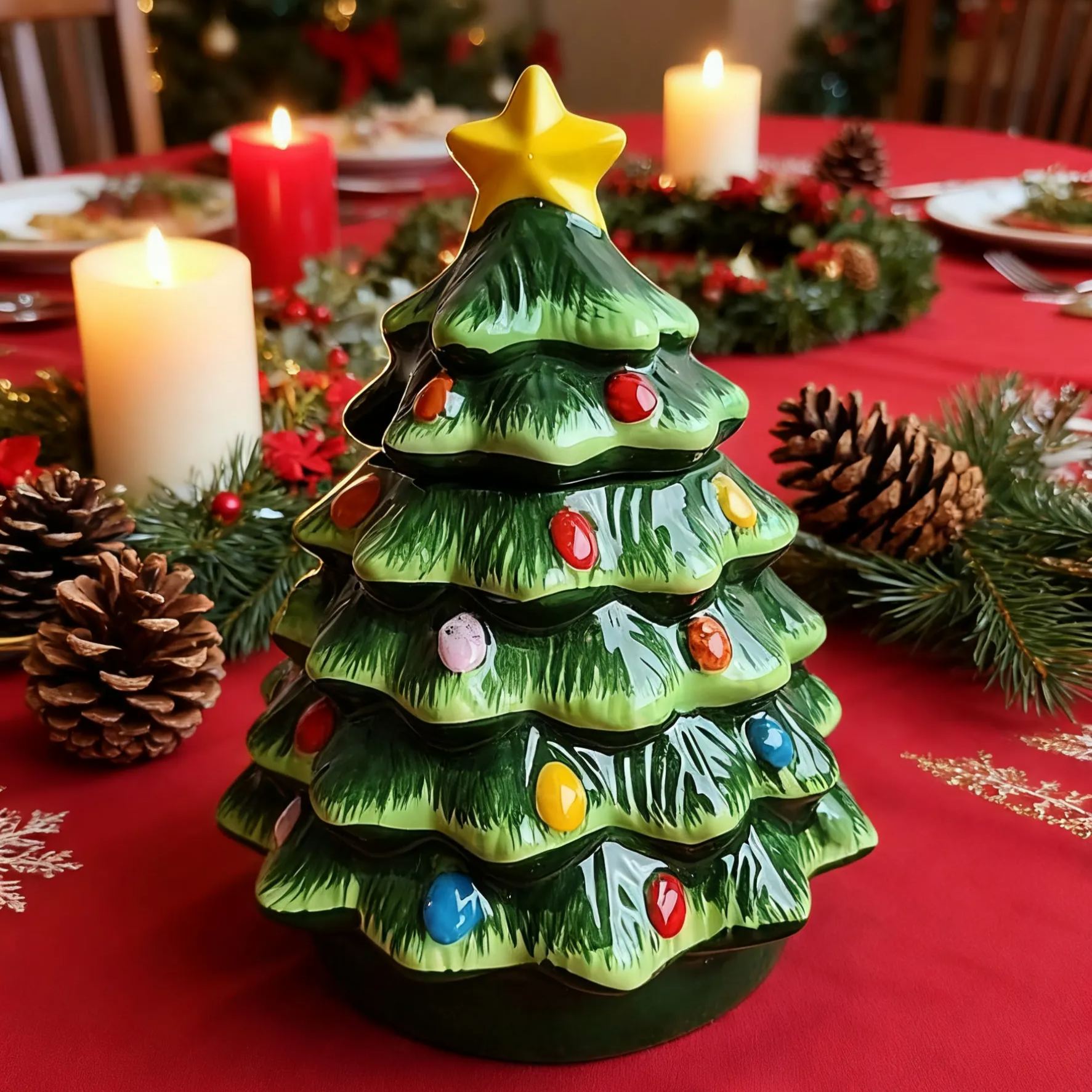 16 oz. Nostalgic Ceramic Tree Lidded Mug 