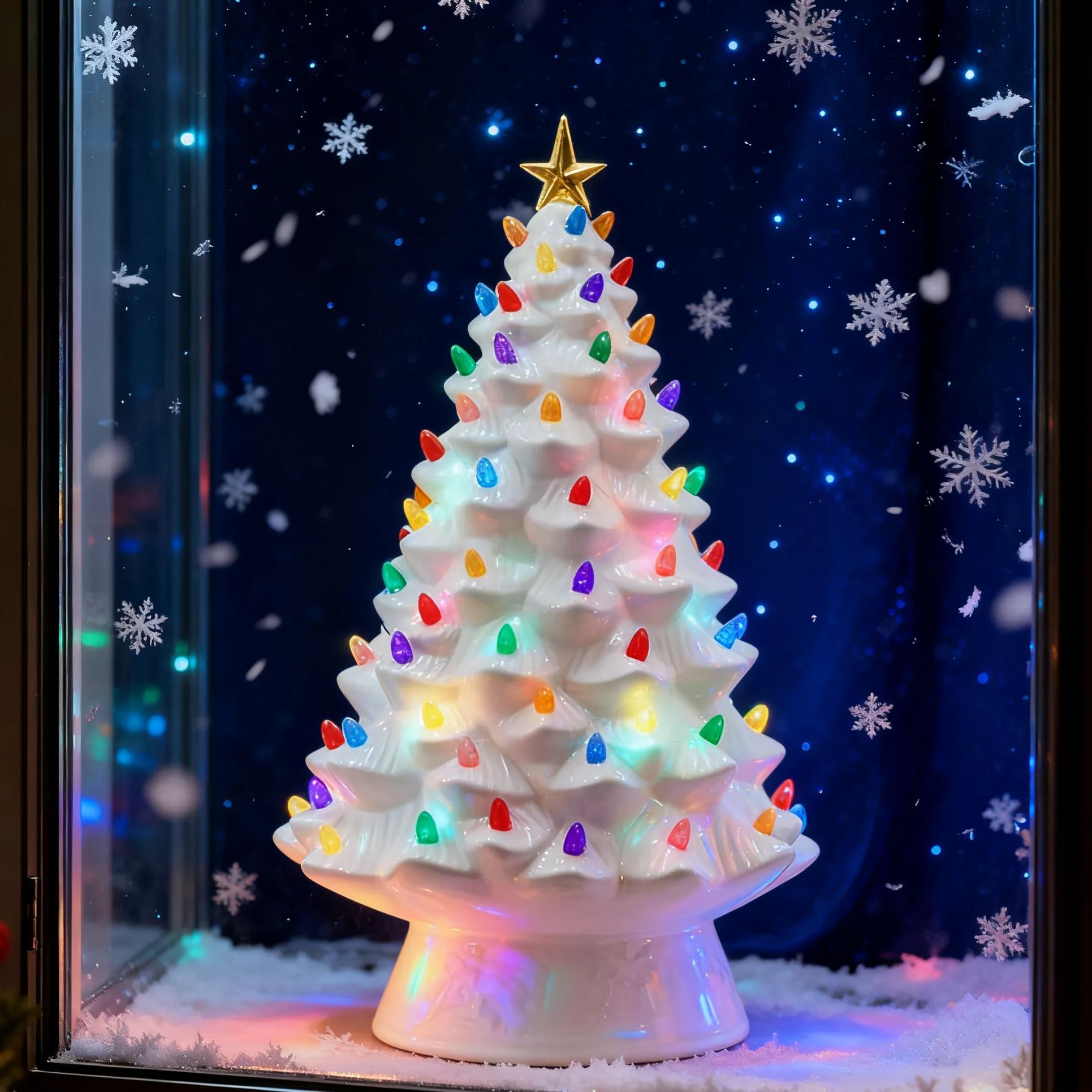 Mr. Christmas Nostalgic Ceramic Christmas Tree with LED Lights