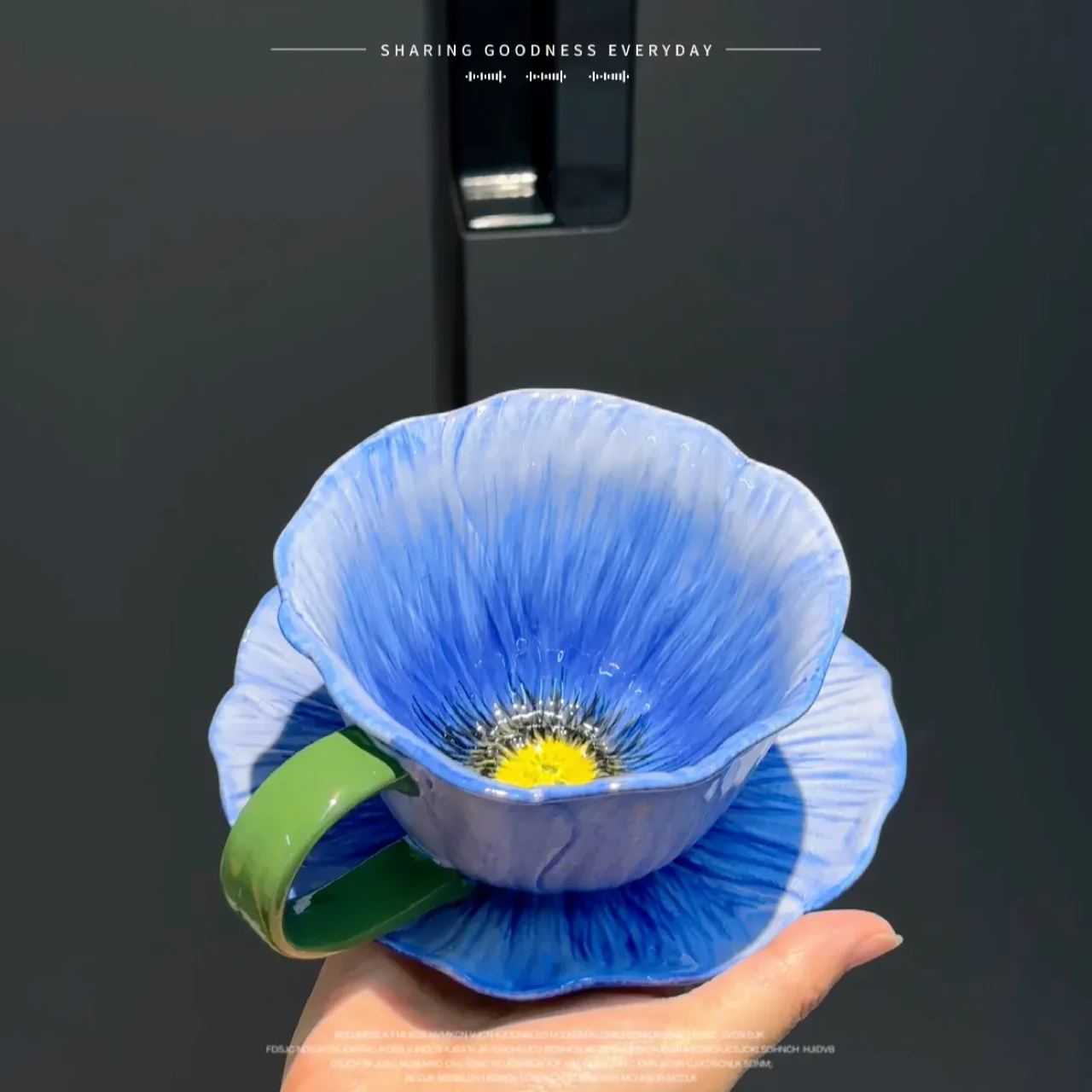 Ceramic Flower Coffee Mug and Saucer set